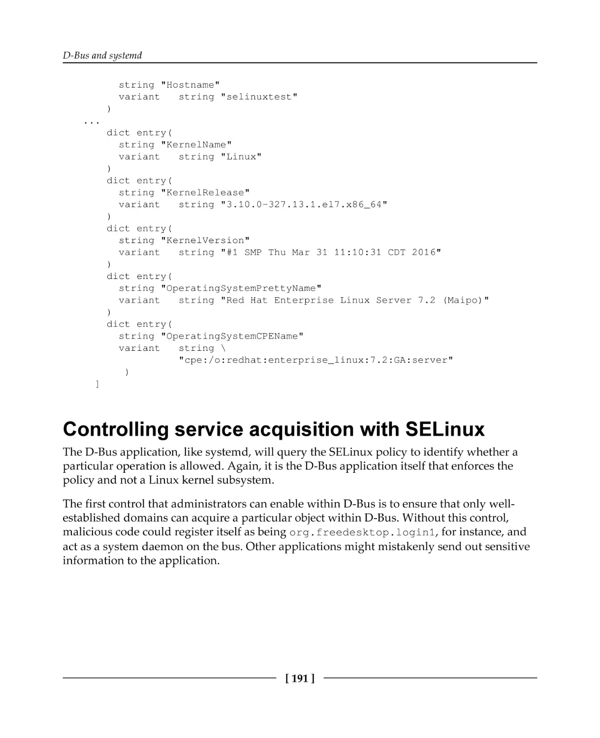 Controlling service acquisition with SELinux