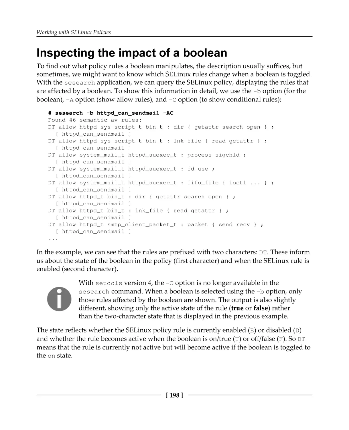 Inspecting the impact of a boolean