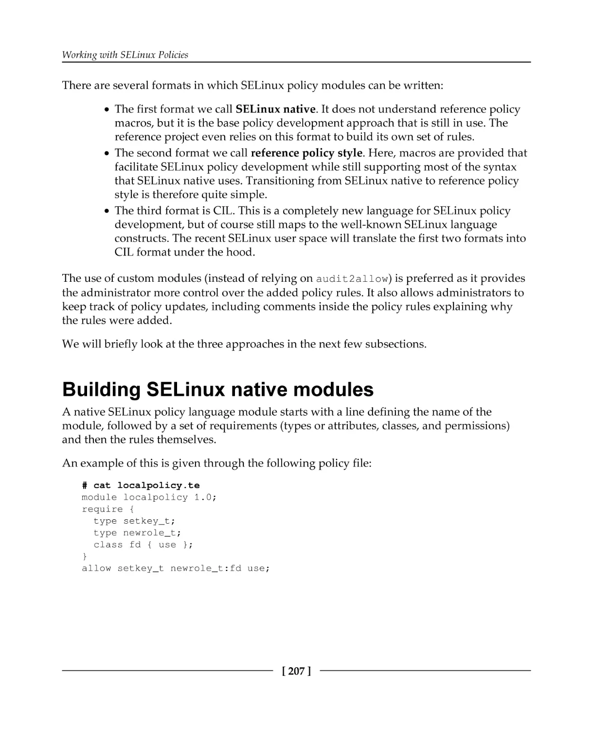 Building SELinux native modules