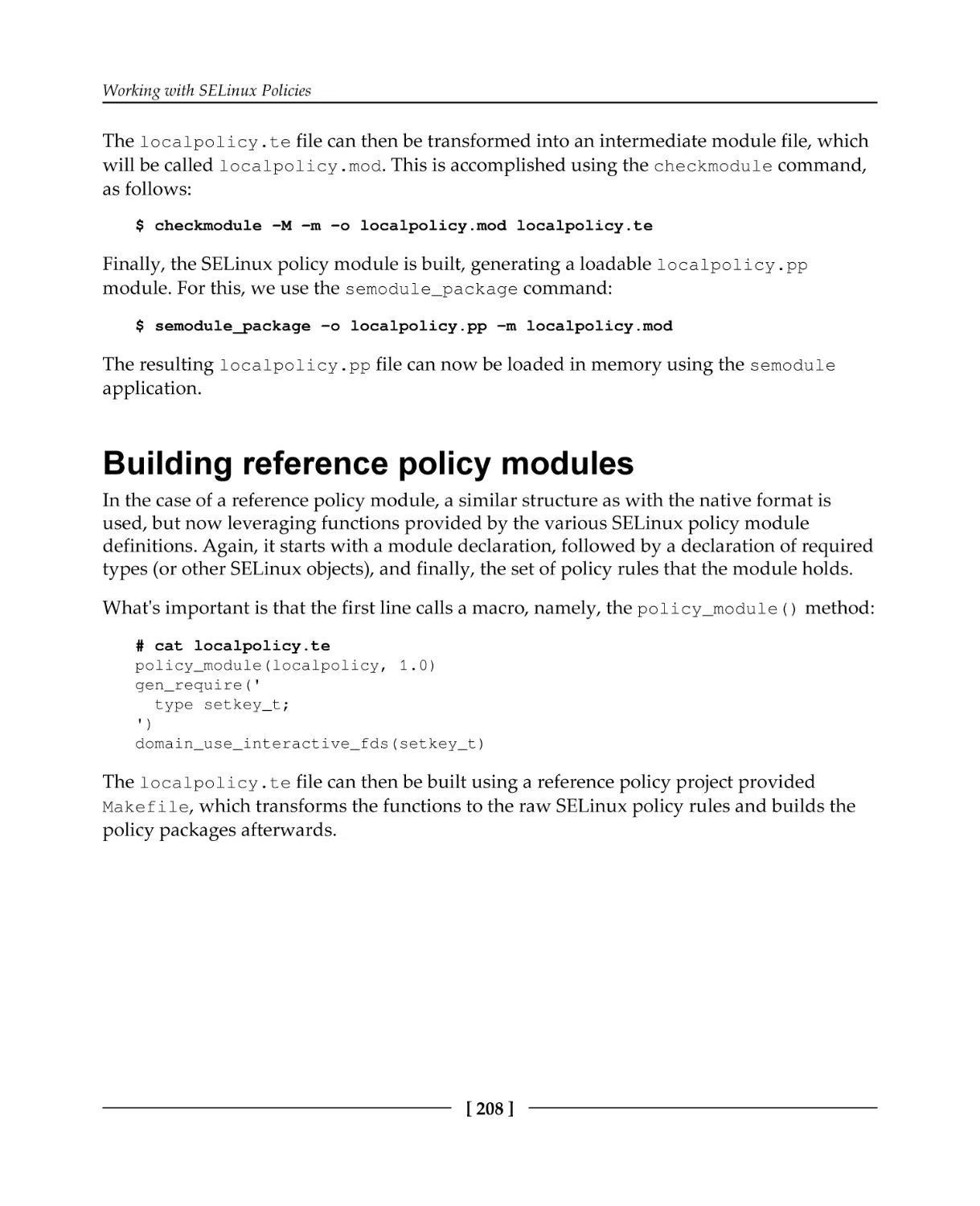 Building reference policy modules