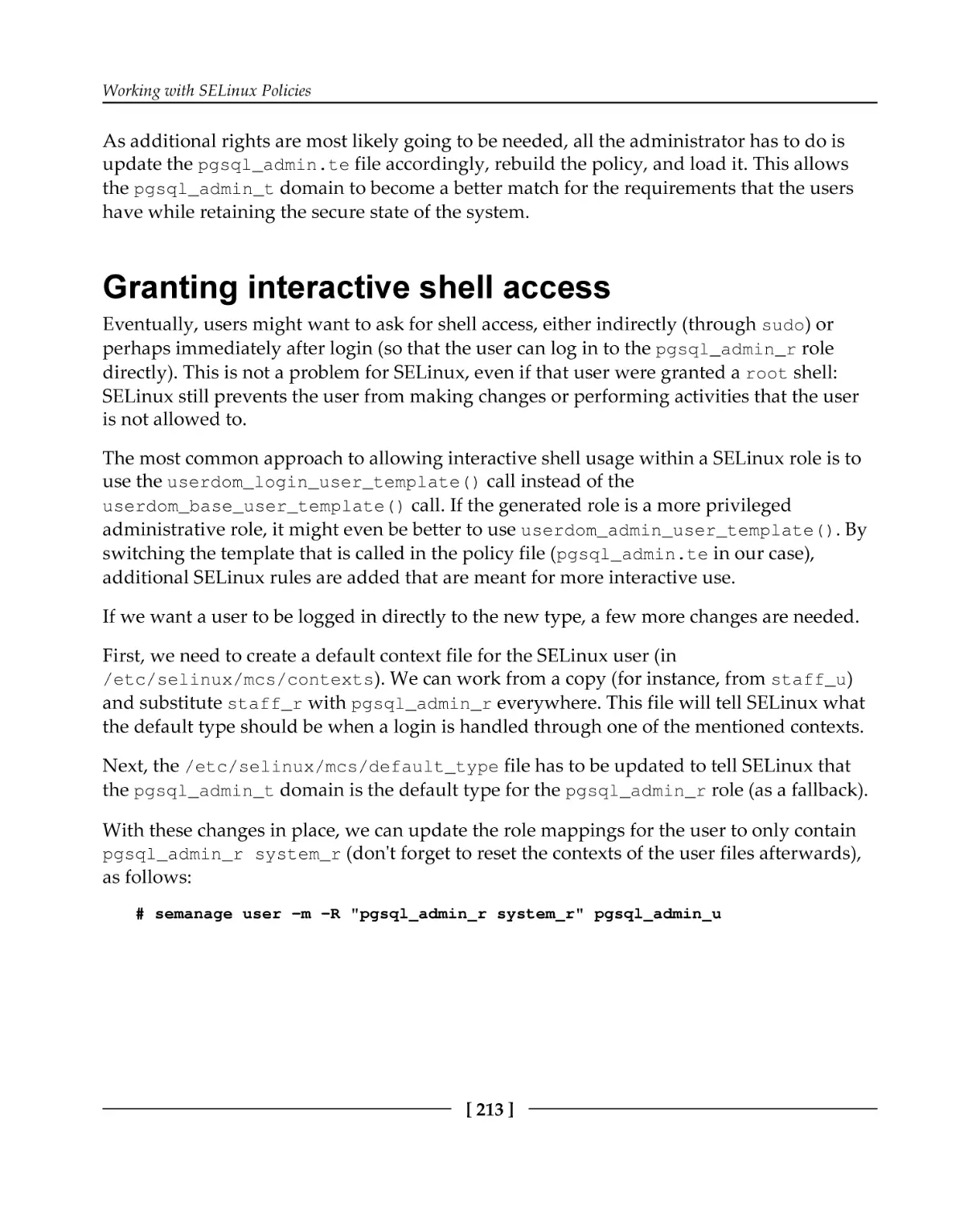 Granting interactive shell access