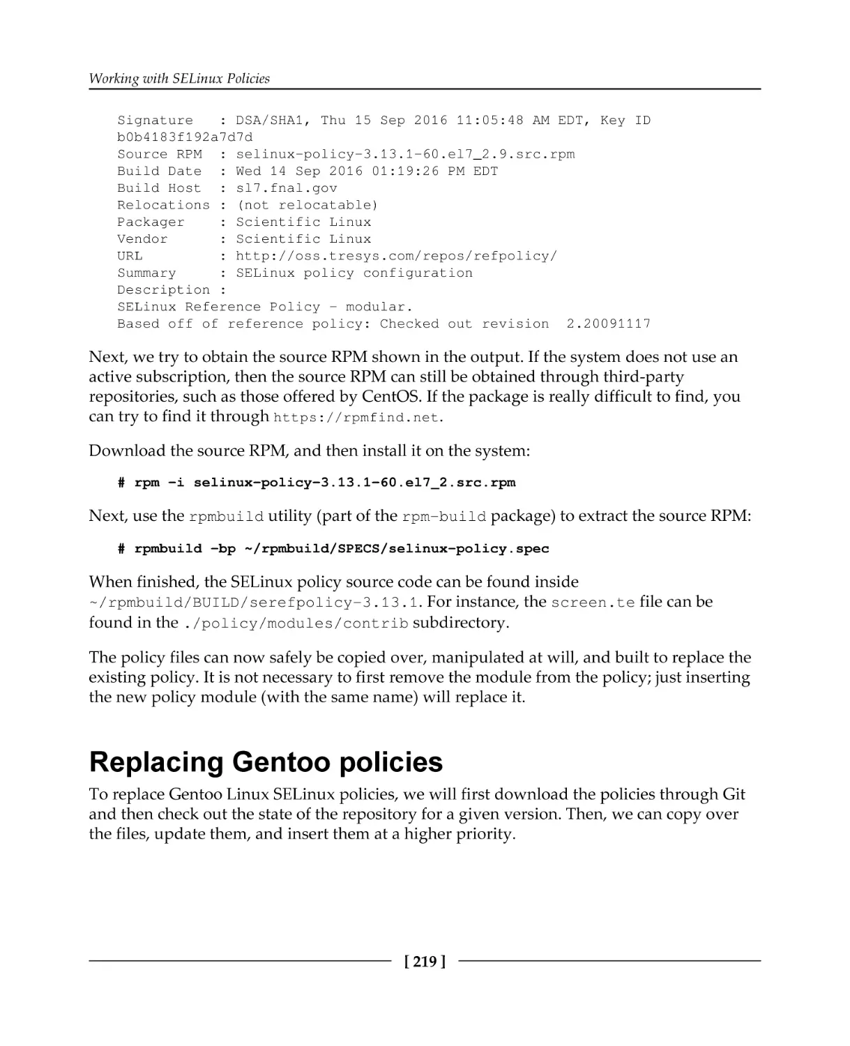 Replacing Gentoo policies