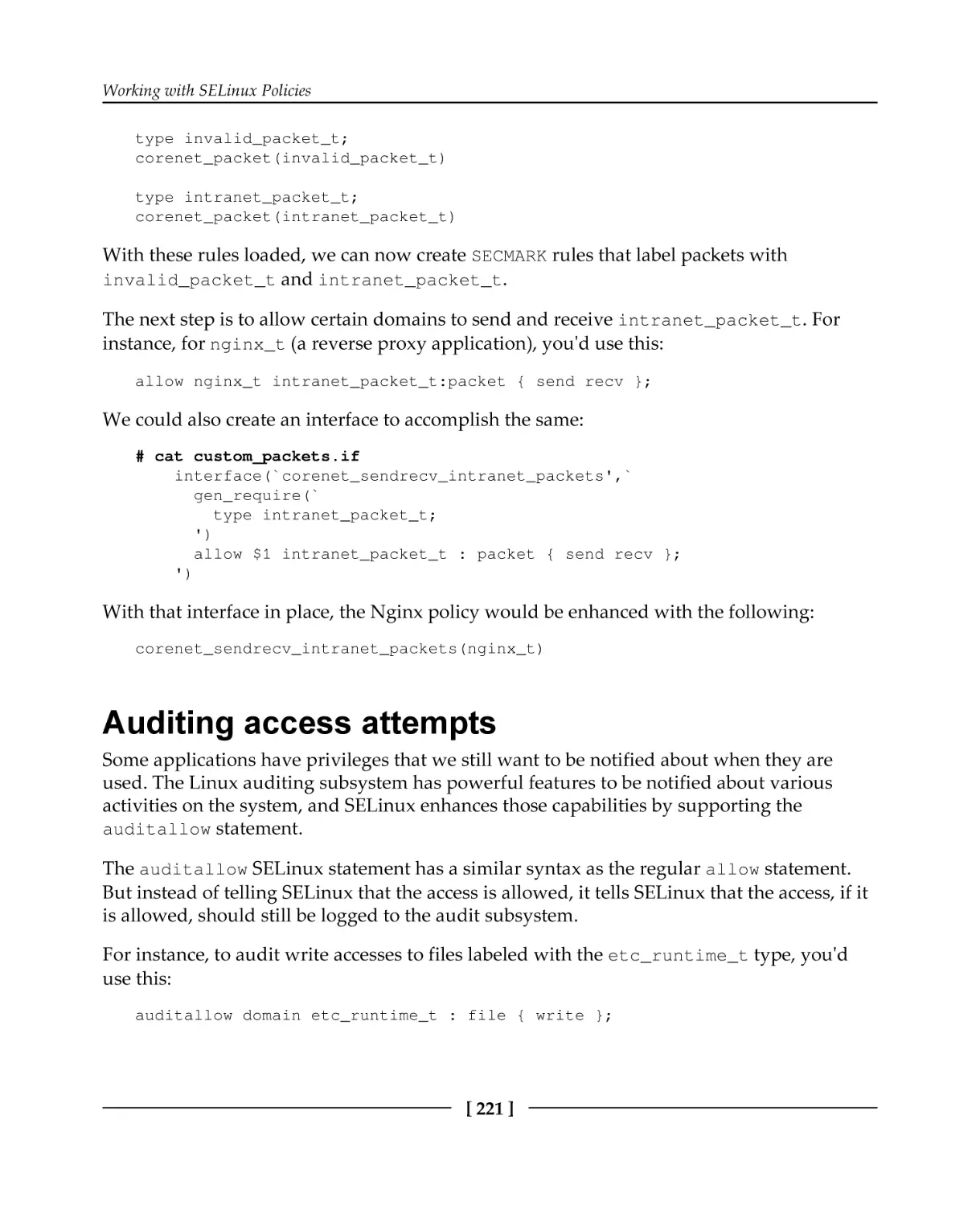 Auditing access attempts