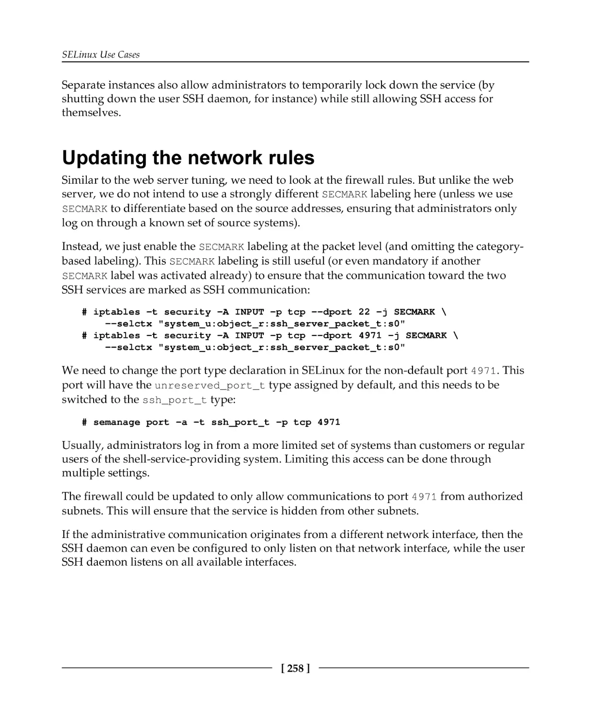 Updating the network rules