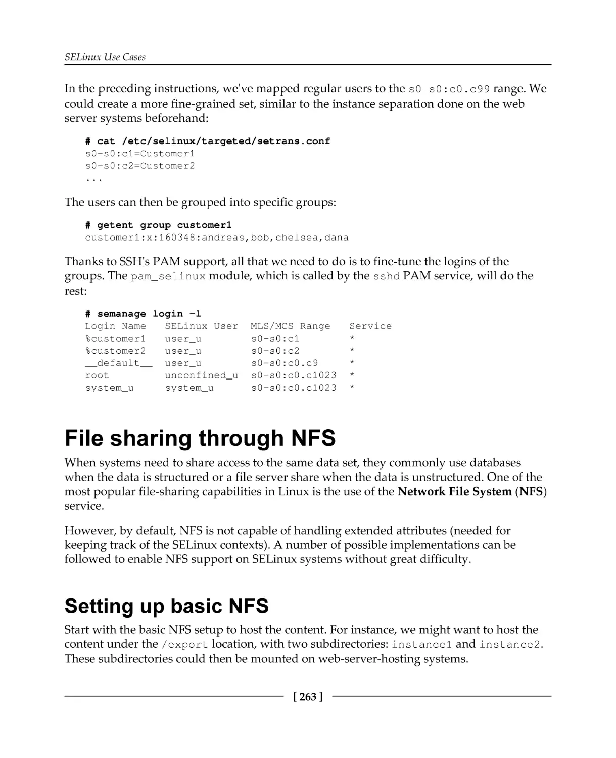 File sharing through NFS
Setting up basic NFS