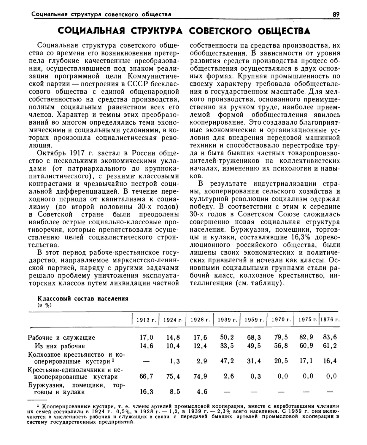 СОЦИАЛЬНАЯ СТРУКТУРА СОВЕТСКОГО ОБЩЕСТВА