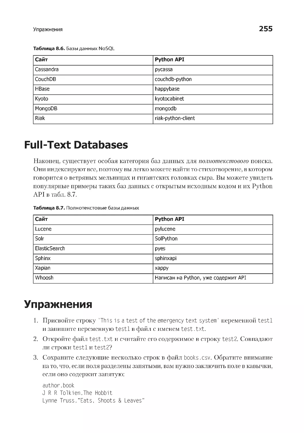 Full-Text Databases
Упражнения