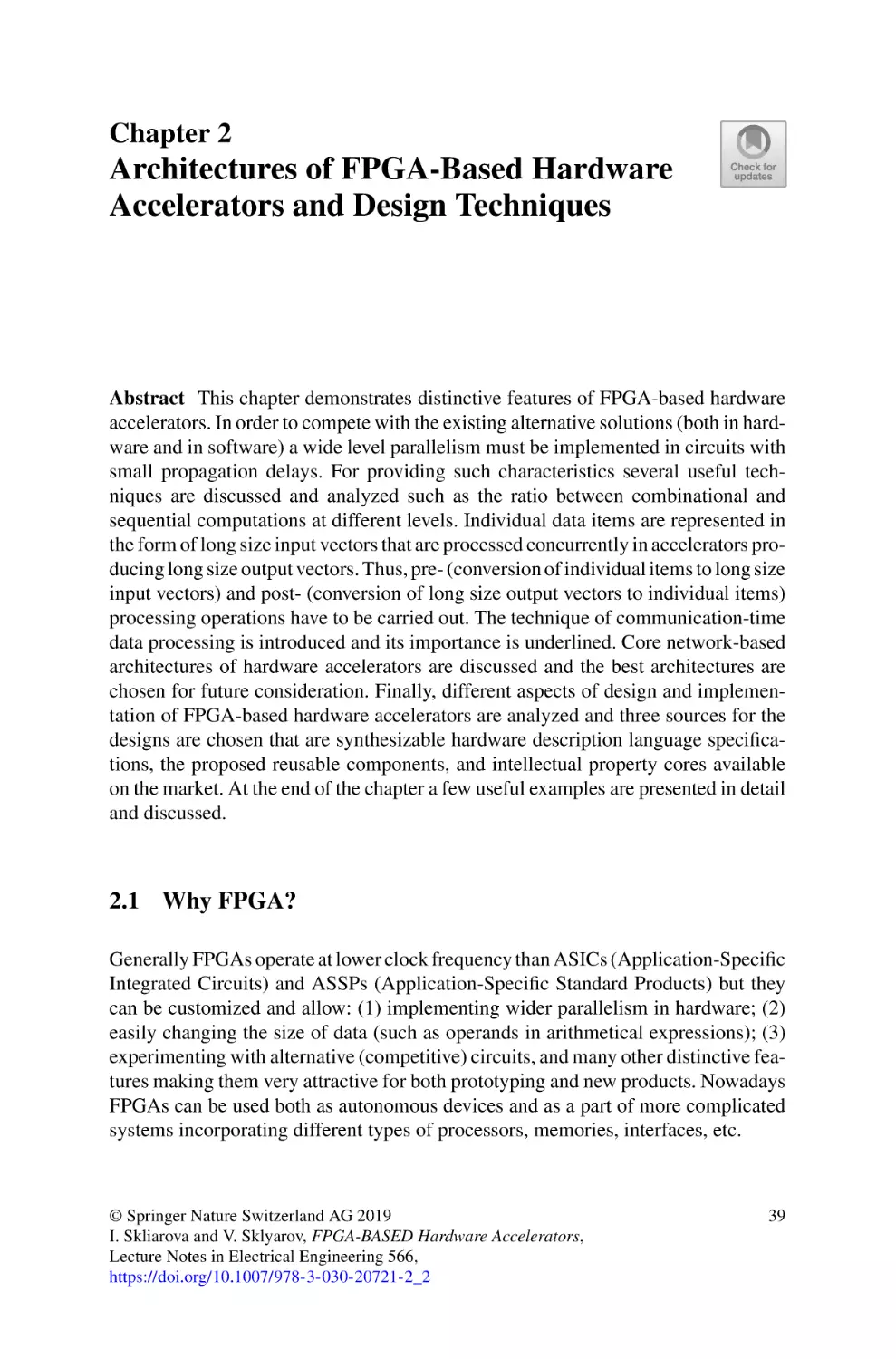 2 Architectures of FPGA-Based Hardware Accelerators and Design Techniques
2.1 Why FPGA?