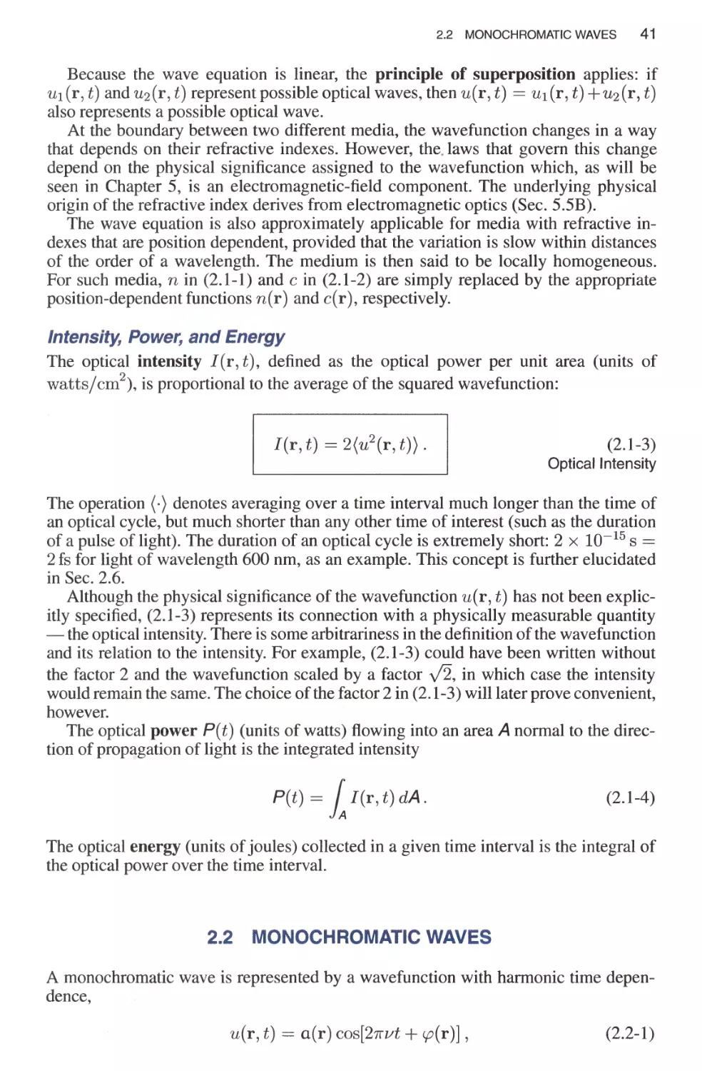 2.2 Monochromatic Waves
