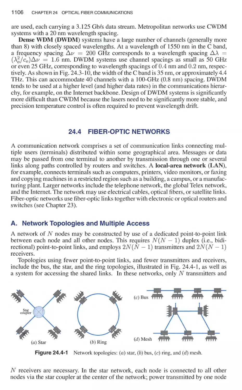 24.4 Fiber-Optic Networks