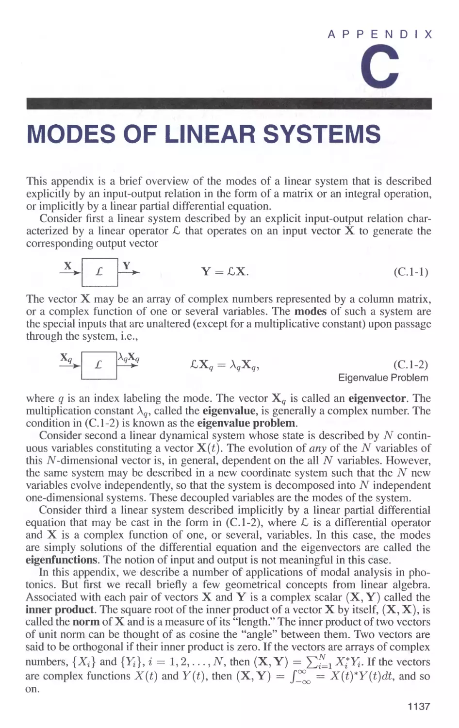 C MODES OF LINEAR SYSTEMS