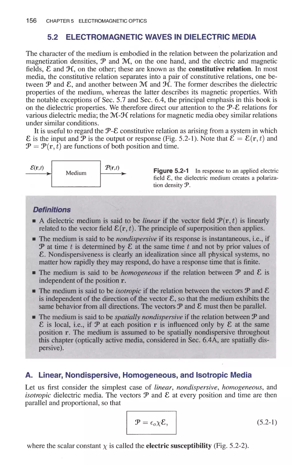 5.2 Electromagnetic Waves in Dielectric Media