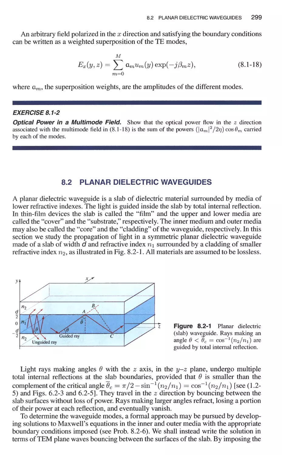 8.2 Planar Dielectric Waveguides