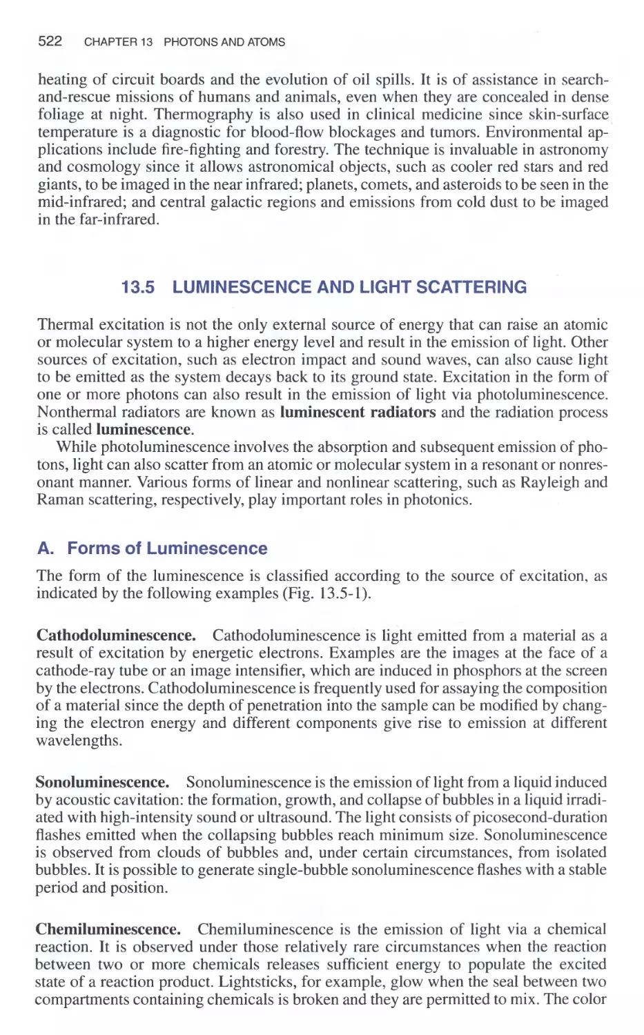 13.5 Luminescence and Light Scattering