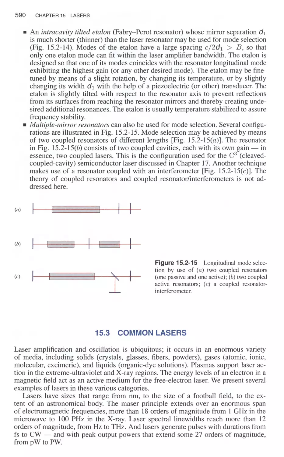 15.3 Common Lasers