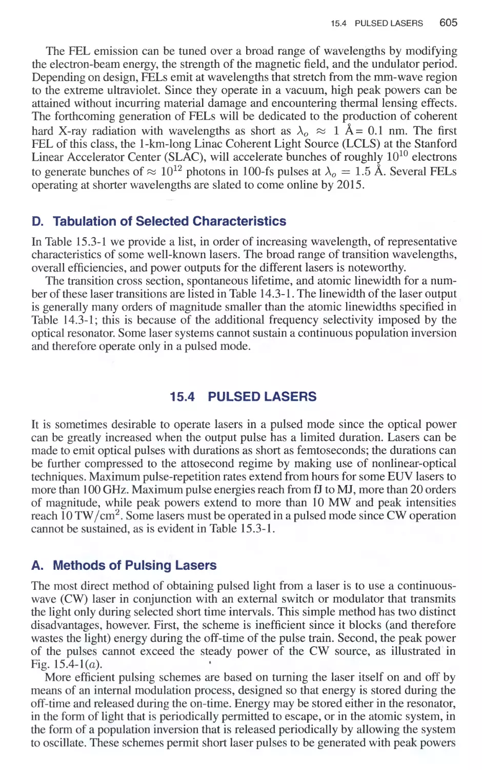 15.4 Pulsed Lasers