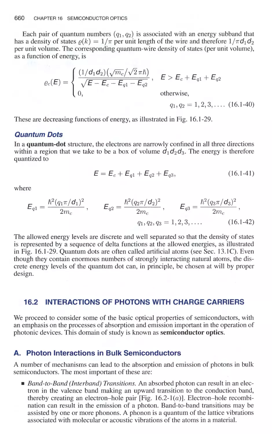 16.2 Interactions of Photons with Charge Carriers