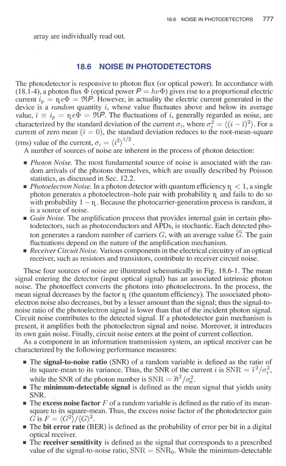 18.6 Noise in Photodetectors