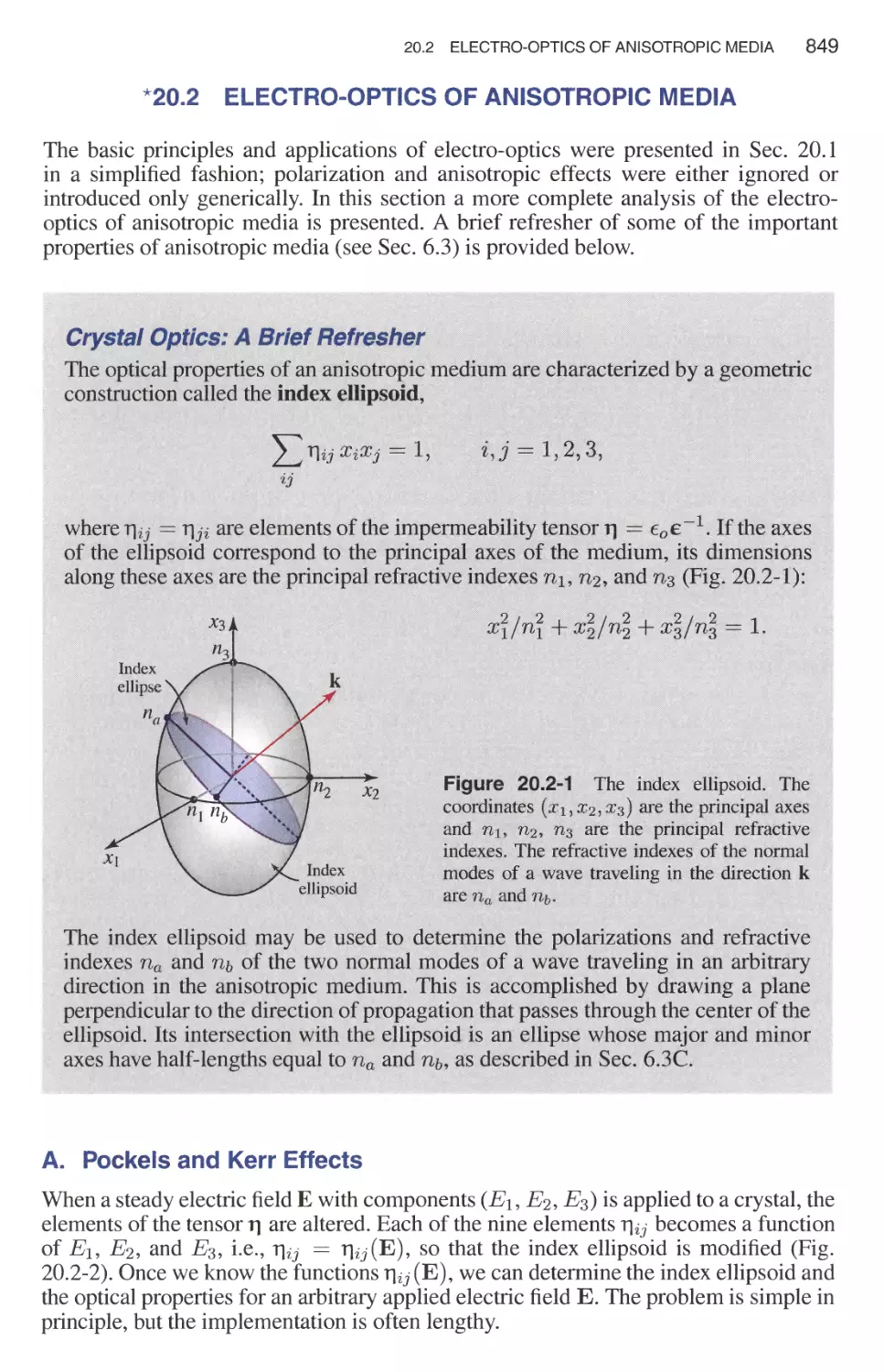 *20.2 Electro-Optics of Anisotropic Media