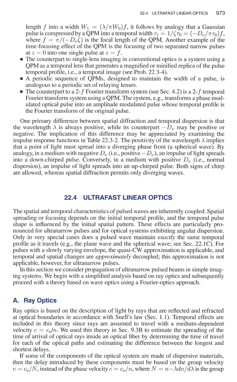 22.4 Ultrafast Linear Optics