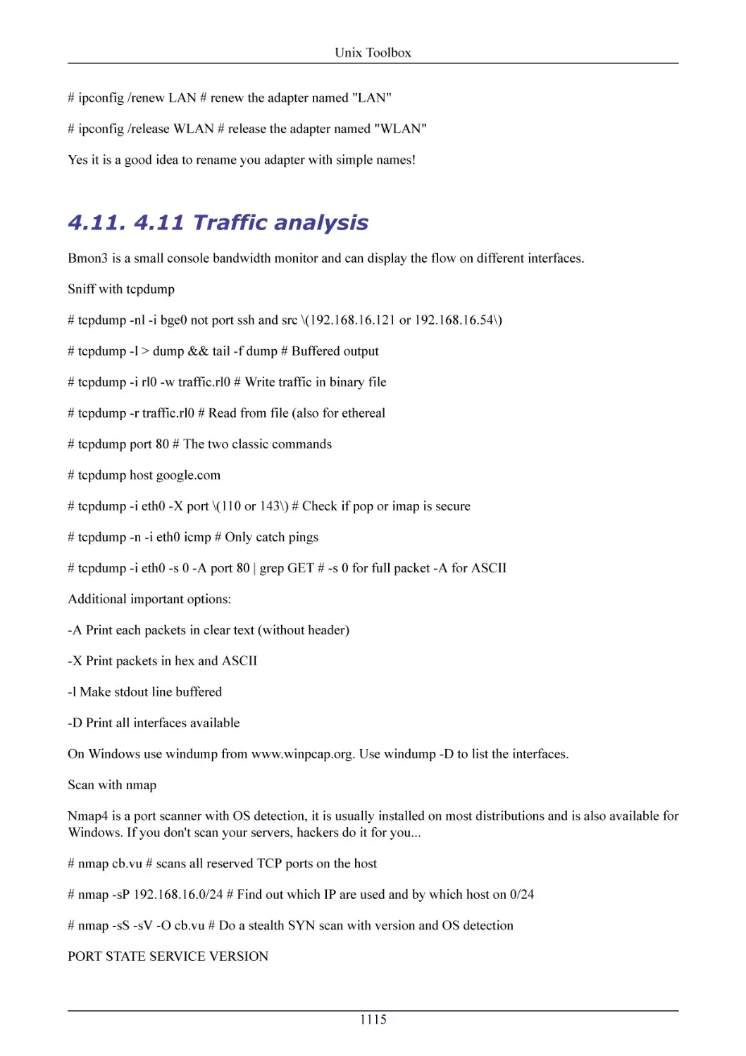4.11 Traffic analysis