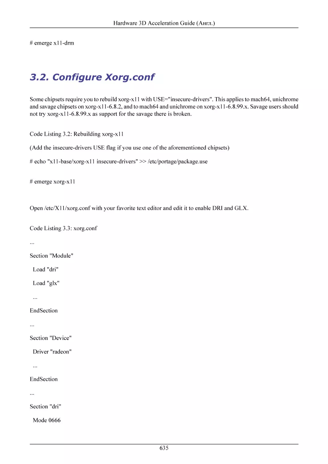 Configure Xorg.conf