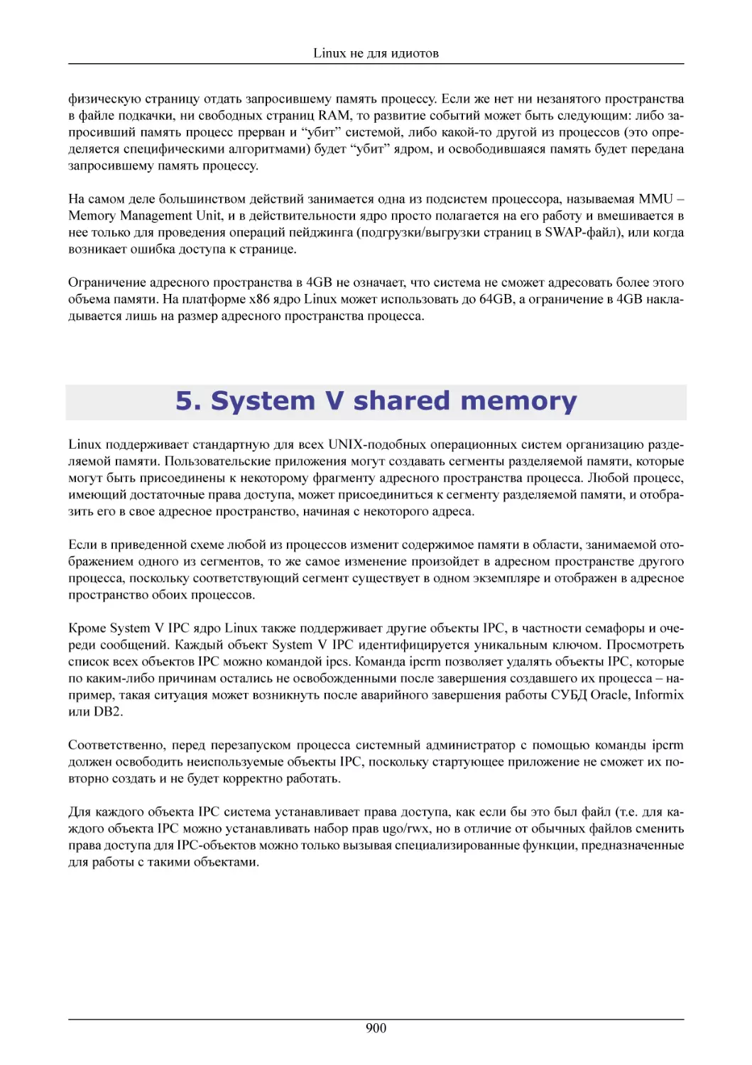 System V shared memory