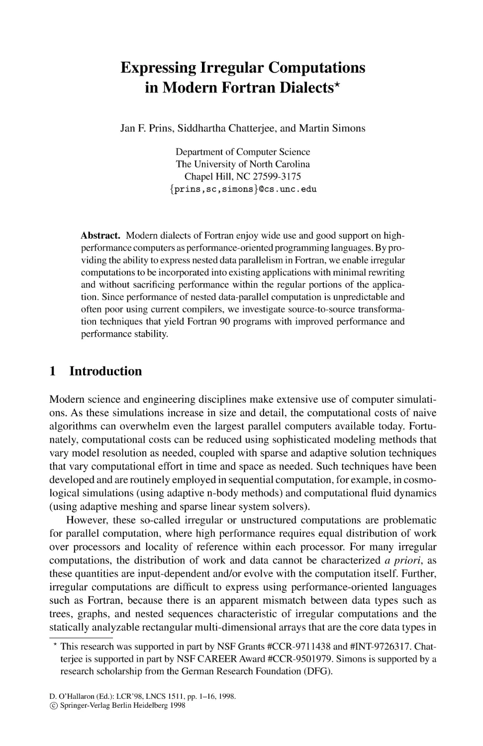 Expressing Irregular Computations in Modern Fortran Dialects
Introduction