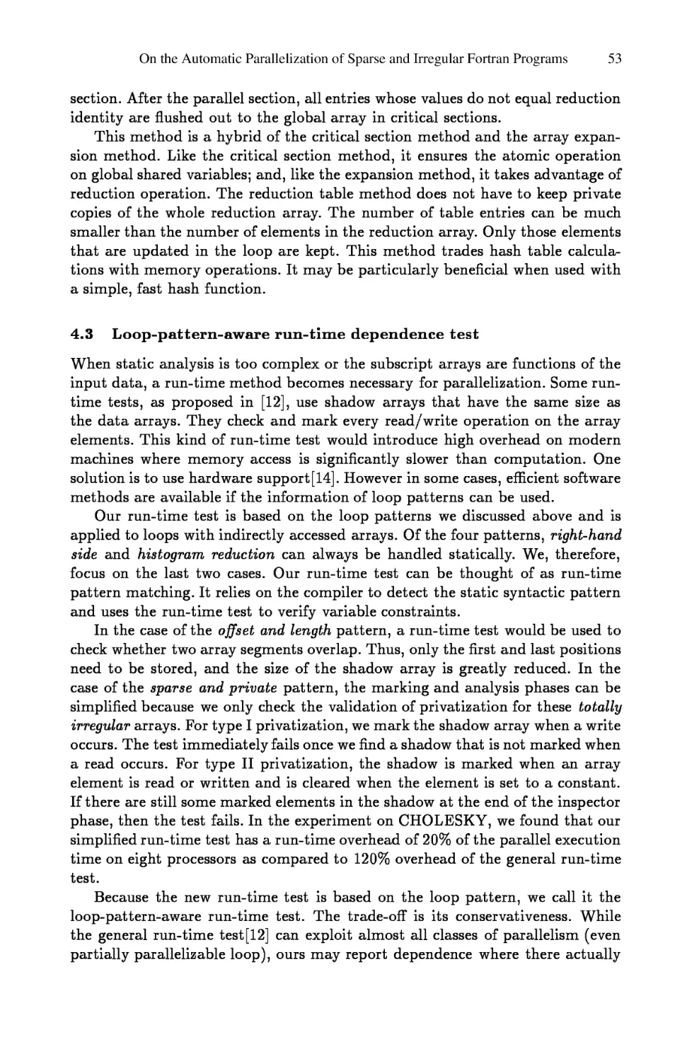 Loop-pattern-aware run-time dependence test