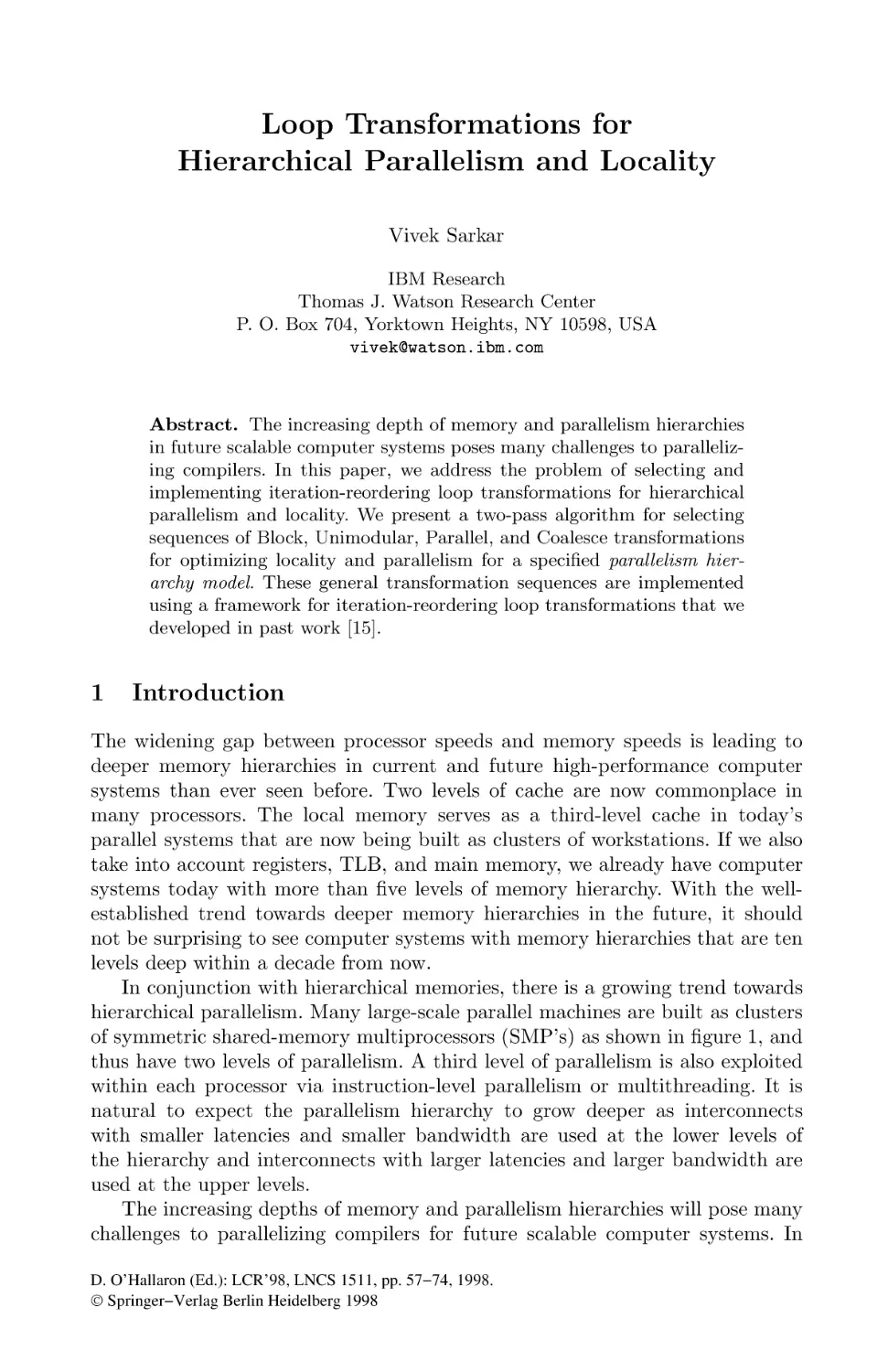 Loop Transformations for Hierarchical Parallelism and Locality
Introduction