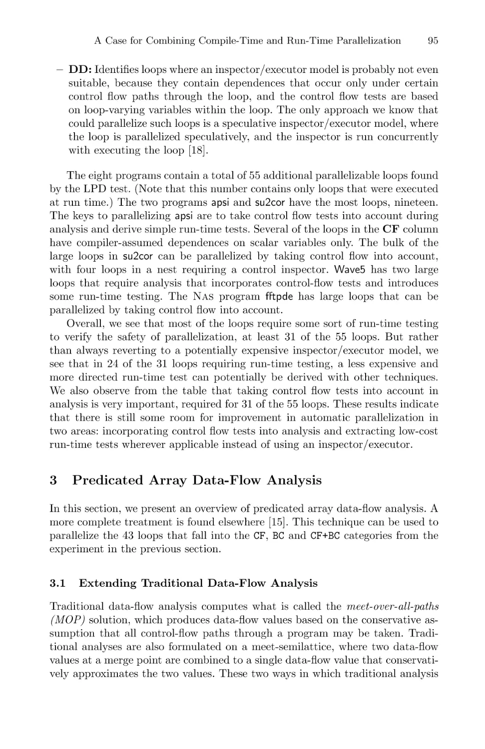 Predicated Array Data-Flow Analysis
Extending Traditional Data-Flow Analysis