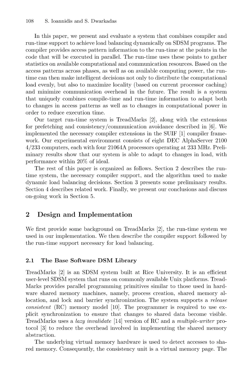 Design and Implementation
The Base Software DSM Library