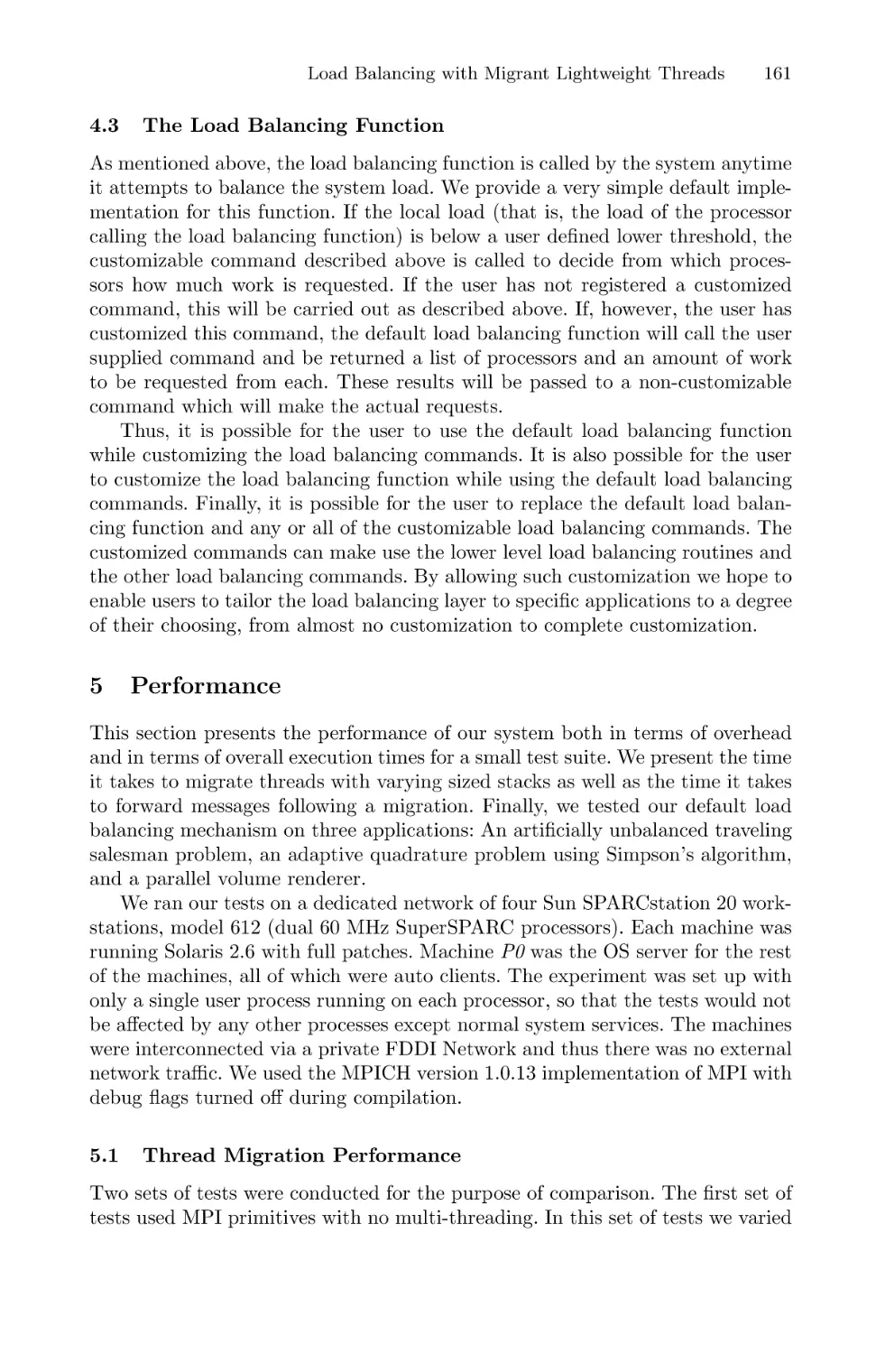 Performance
Thread Migration Performance