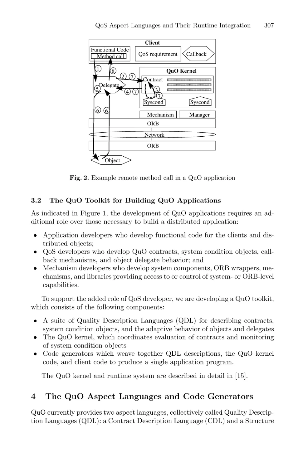 The QuO Aspect Languages and Code Generators