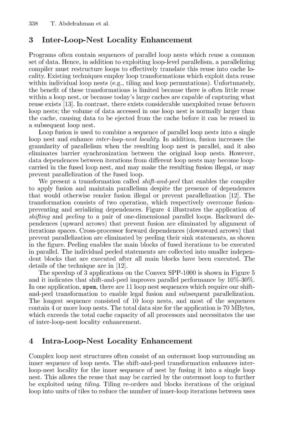 Inter-Loop-Nest Locality Enhancement
Intra-Loop-Nest Locality Enhancement