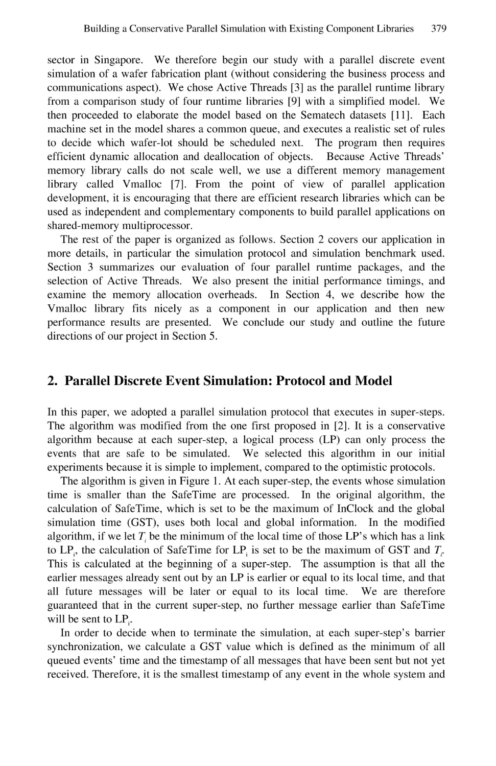 2.  Parallel Discrete Event Simulation