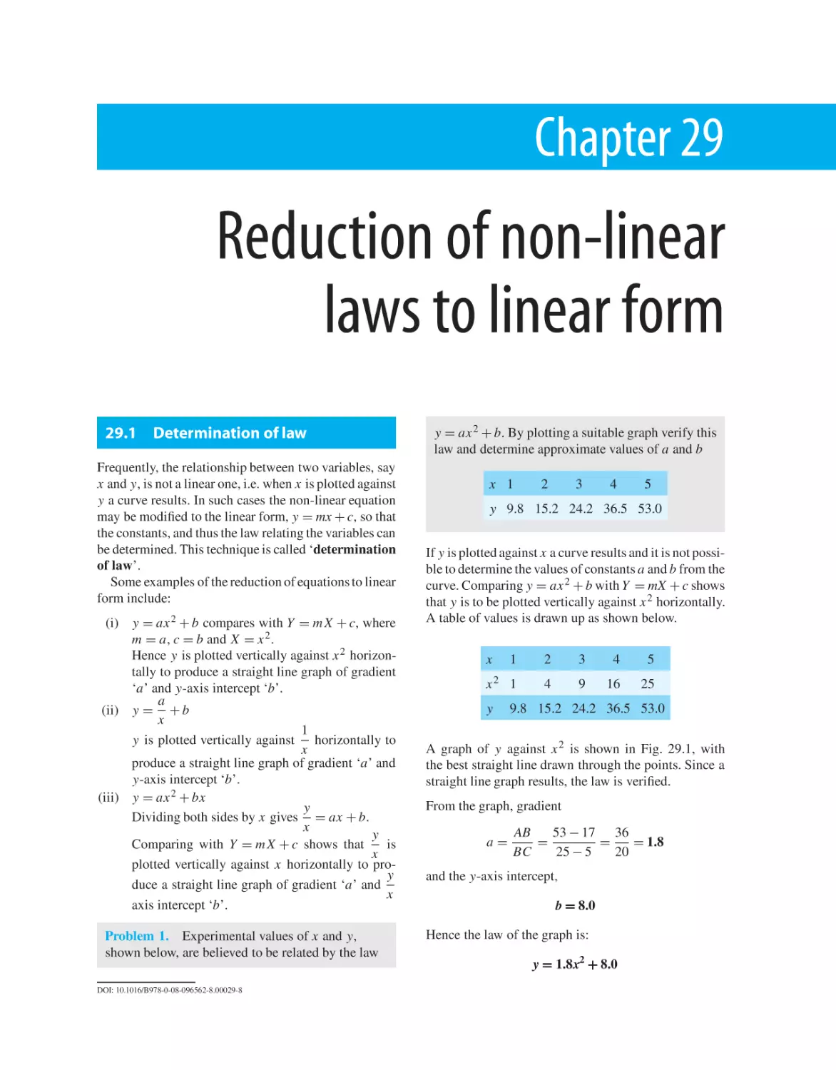 Chapter 29. Reduction of non-linear laws to linear form
29.1 Determination of law