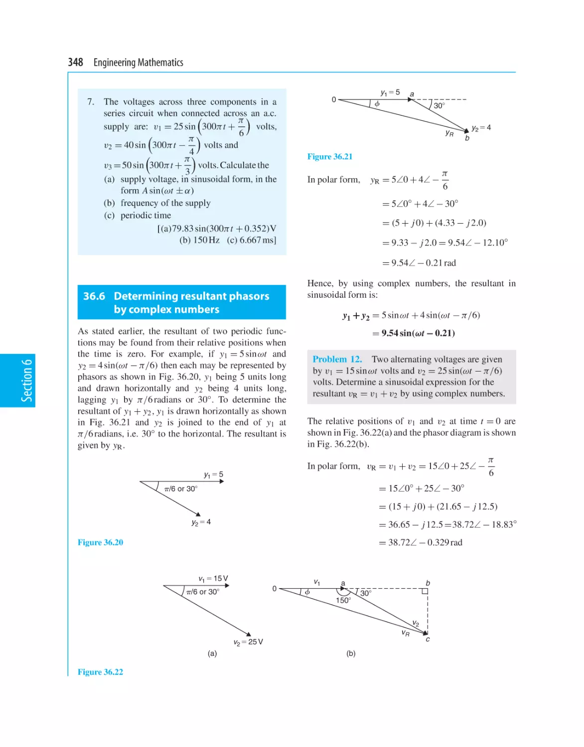 36.6 Determining resultant phasors by complex numbers