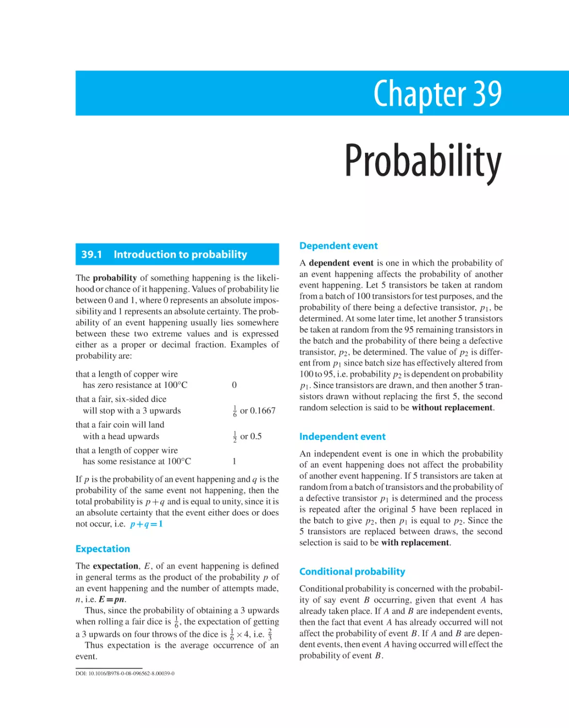Chapter 39. Probability
39.1 Introduction to probability