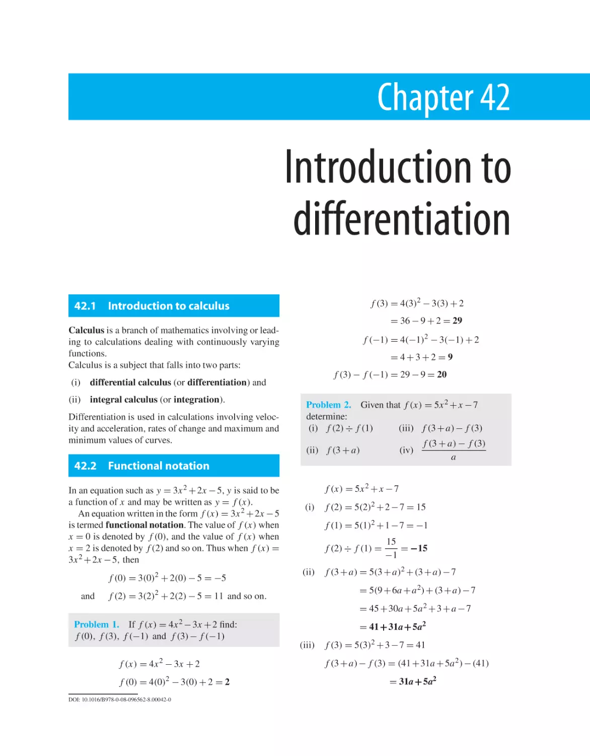Chapter 42. Introduction to differentiation
42.1 Introduction to calculus
42.2 Functional notation