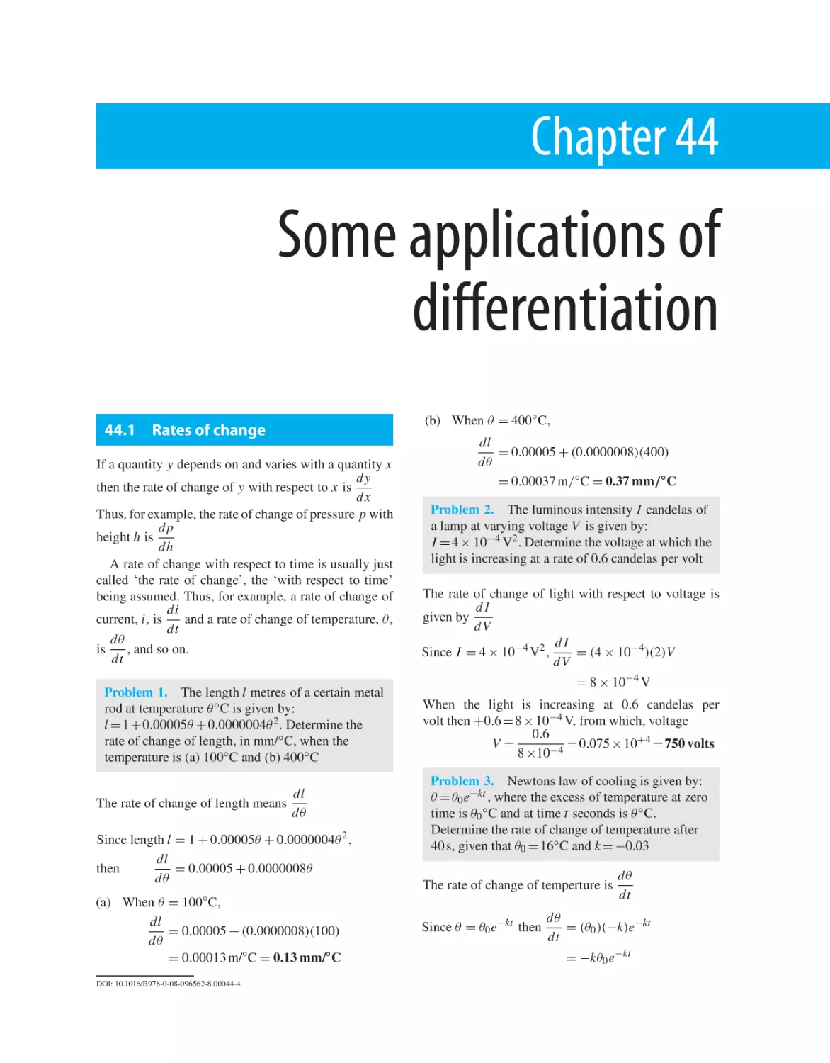 Chapter 44. Some applications of differentiation
44.1 Rates of change