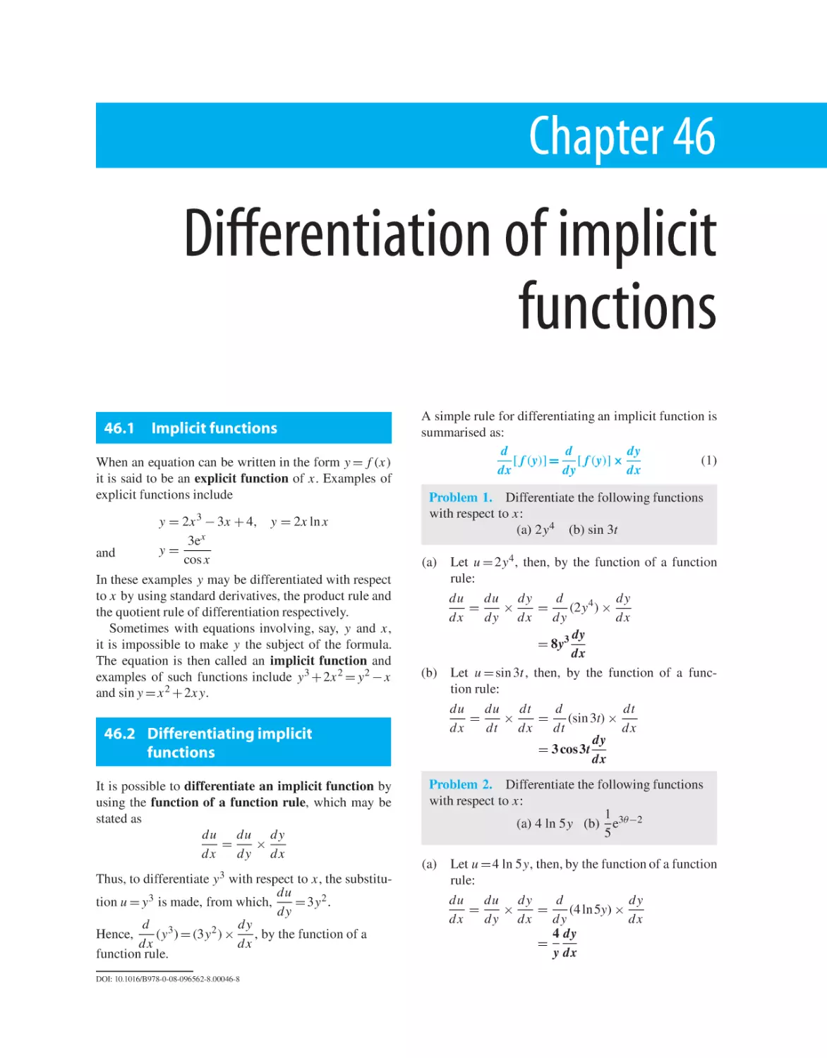 Chapter 46. Differentiation of implicit functions
46.1 Implicit functions
46.2 Differentiating implicit functions