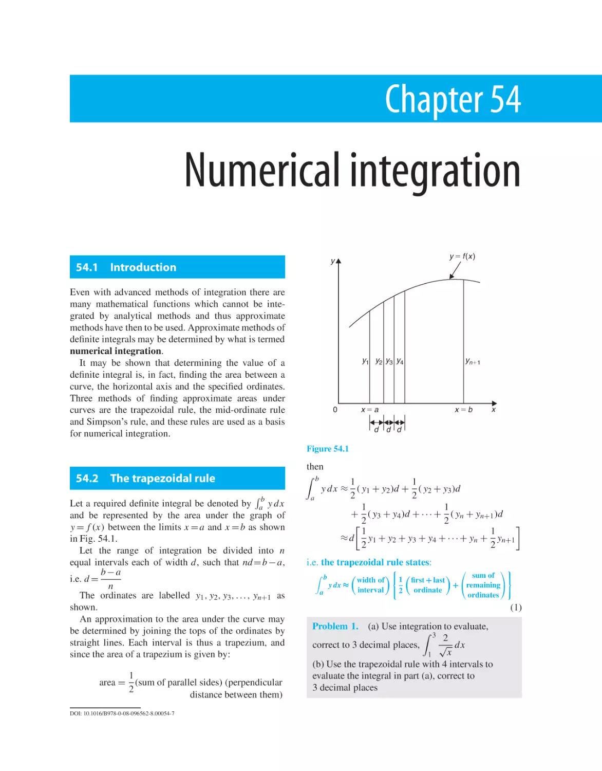 Chapter 54. Numerical integration
54.1 Introduction
54.2 The trapezoidal rule