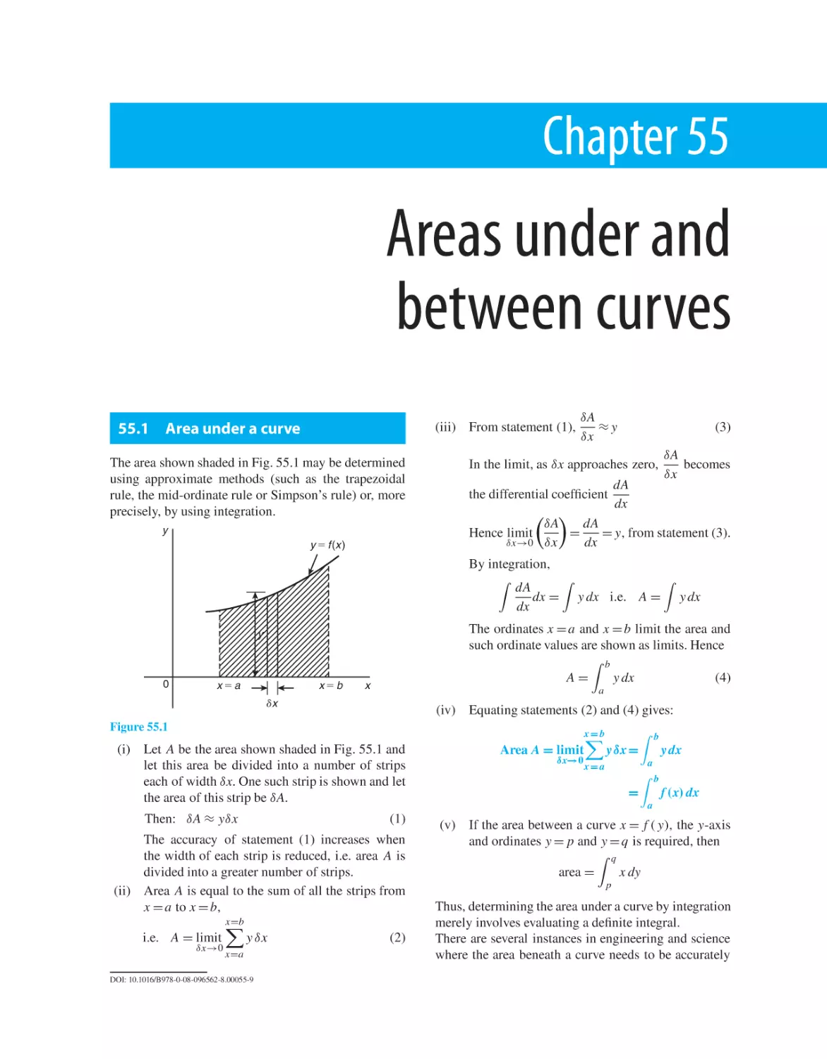 Chapter 55. Areas under and between curves
55.1 Area under a curve