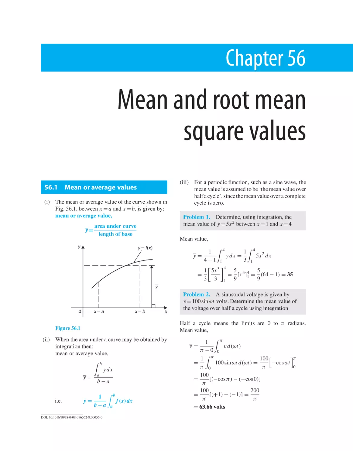 Chapter 56. Mean and root mean square values
56.1 Mean or average values