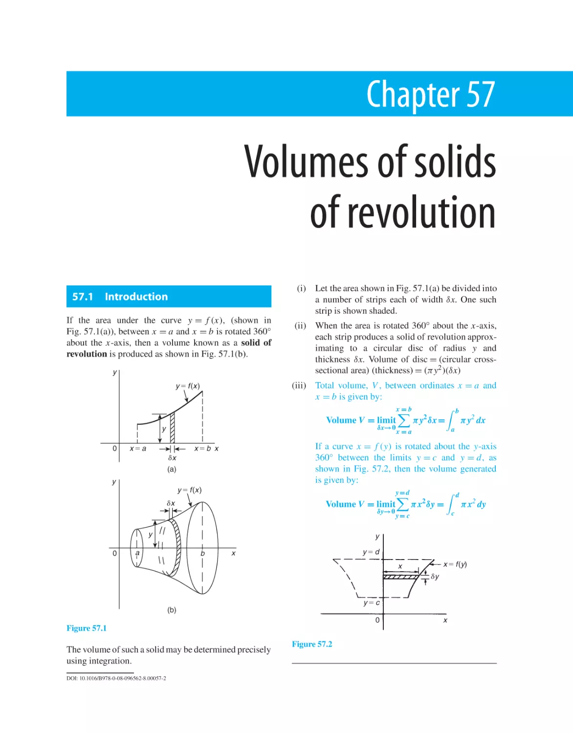 Chapter 57. Volumes of solids of revolution
57.1 Introduction