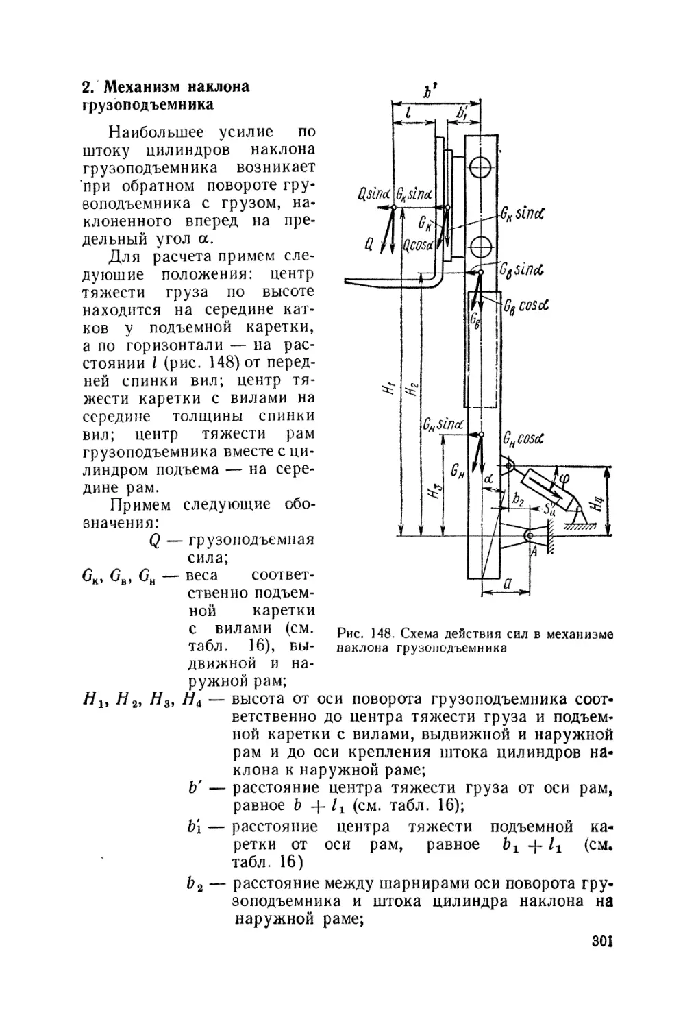 2. Механизм наклона грузоподъемника