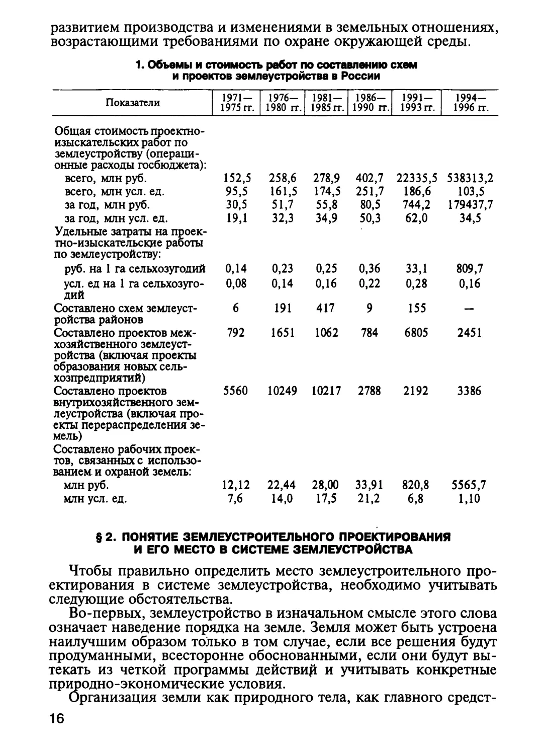 § 2. Понятие землеустроительного проектирования и его место в системе землеустройства