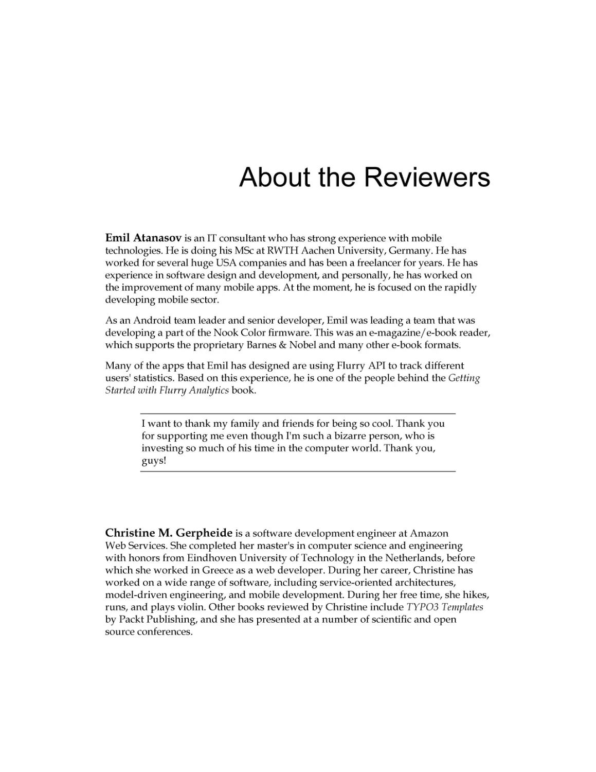 About the Reviewers