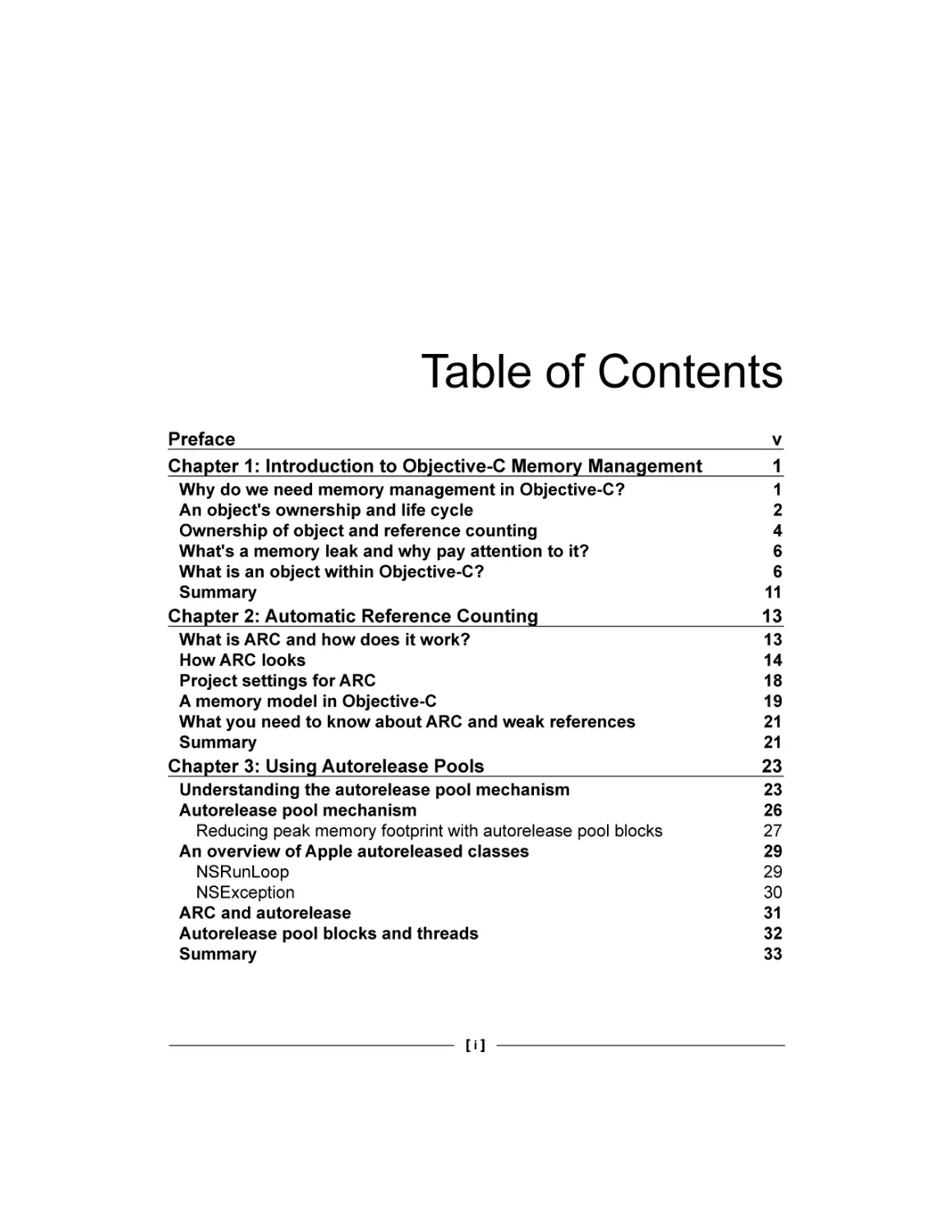 Table of Contents